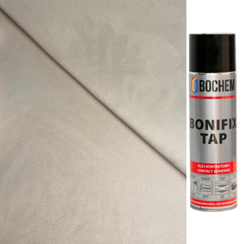 Pachet promotional, 2 m Material plafon auto tip Alcantara Bej+ 1 Spray adeziv Bonifix