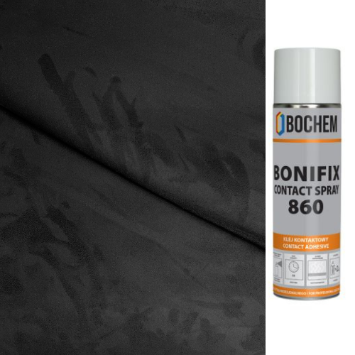 Kit retapitare plafon auto, 2 m Material plafon auto tip Alcantara Negru, si 1 Spray adeziv Bonifix 860 500 ML