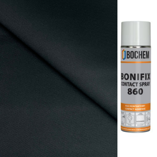 Kit retapitare plafon auto, 2 m Material plafon auto tip Textil Negru, si 1 Spray adeziv Bonifix 860 500 ML