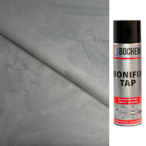 Pachet promotional, 2 m Material plafon auto tip Alcantara Gri+ 1 Spray adeziv Bonifix