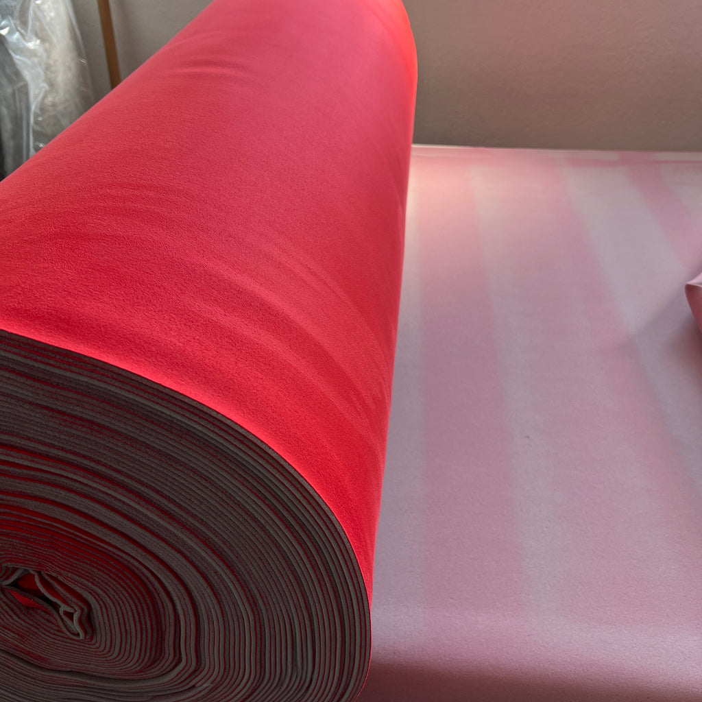 Material tapiterie plafon auto tip Alcantara Rosu, Latime 150 cm, la metru