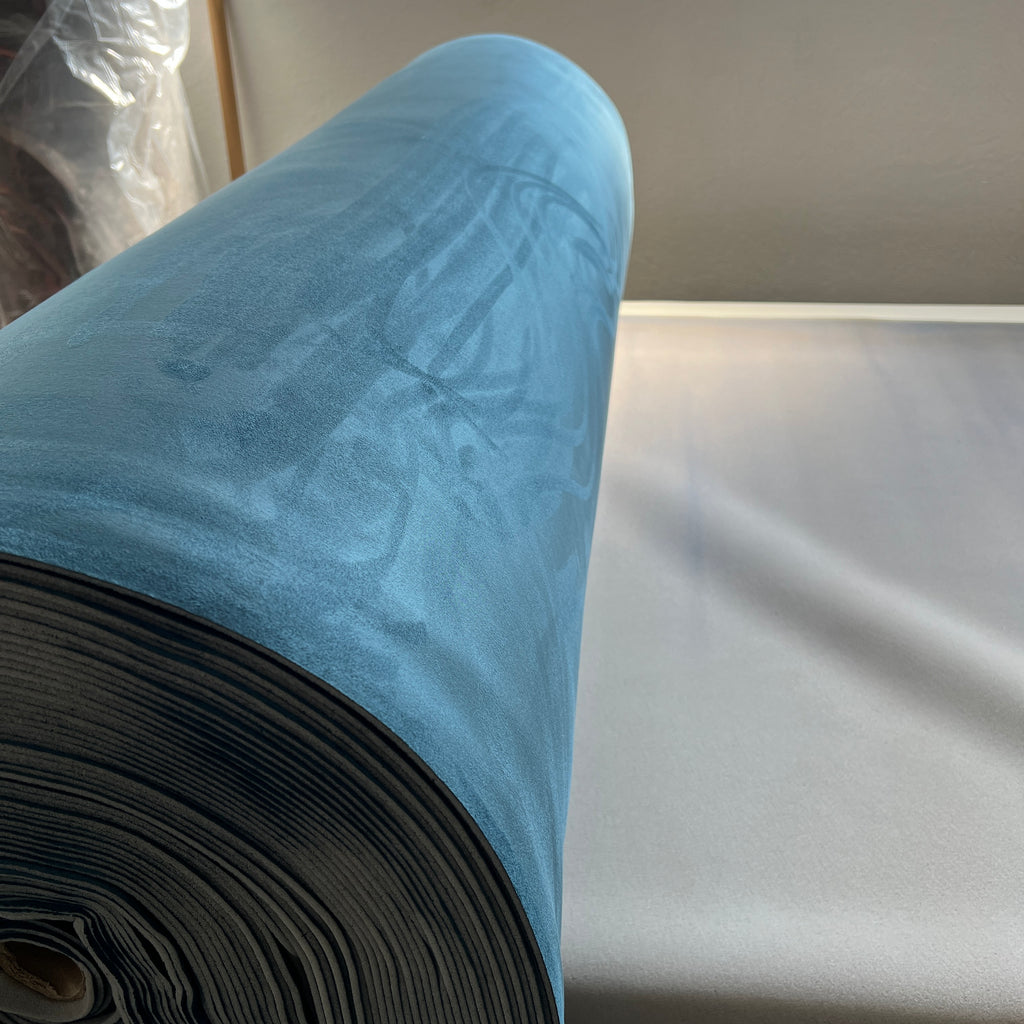 Material tapiterie plafon auto tip Alcantara Albastru, Latime 150 cm, la metru